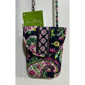 New VERA BRADLEY Petal Paisley Navy Blue Pink Crossbody Pouch with Chain Strap